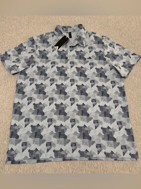 Adidas XL Go-To Printed Polo Shirt - Wonder Blue/Collegiate Navy